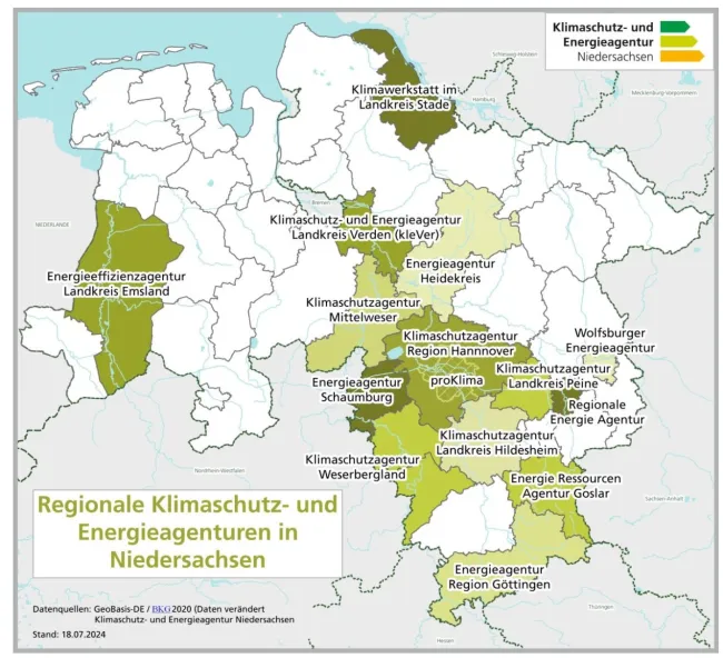 Regionale Klimaschutz- und Energieagenturen in Niedersachsen
