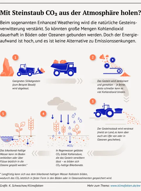 Infografik "Wie funktioniert Enhanced Weathering?"