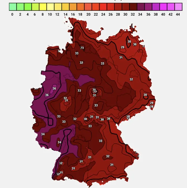 Hitzewelle über Deutschland