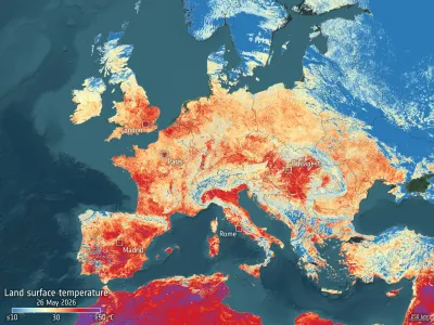 Hitzewelle in Europa satellitenbild
